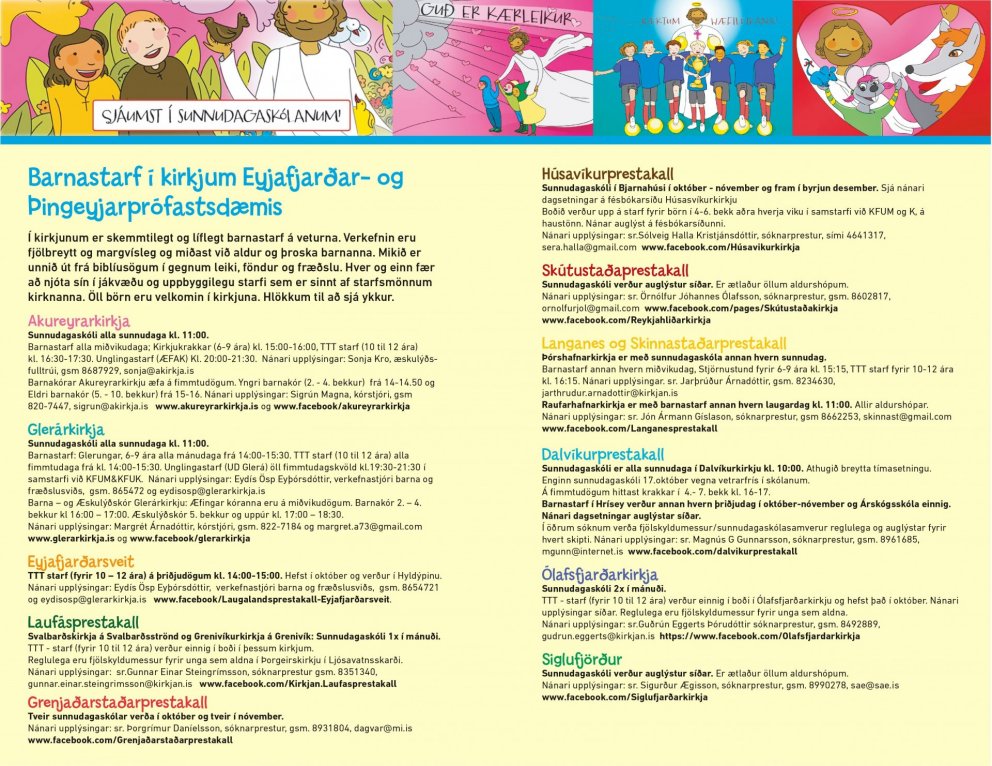 Barnastarf í kirkjum Eyjafjarðar og Þingeyjarprófastsdæmis