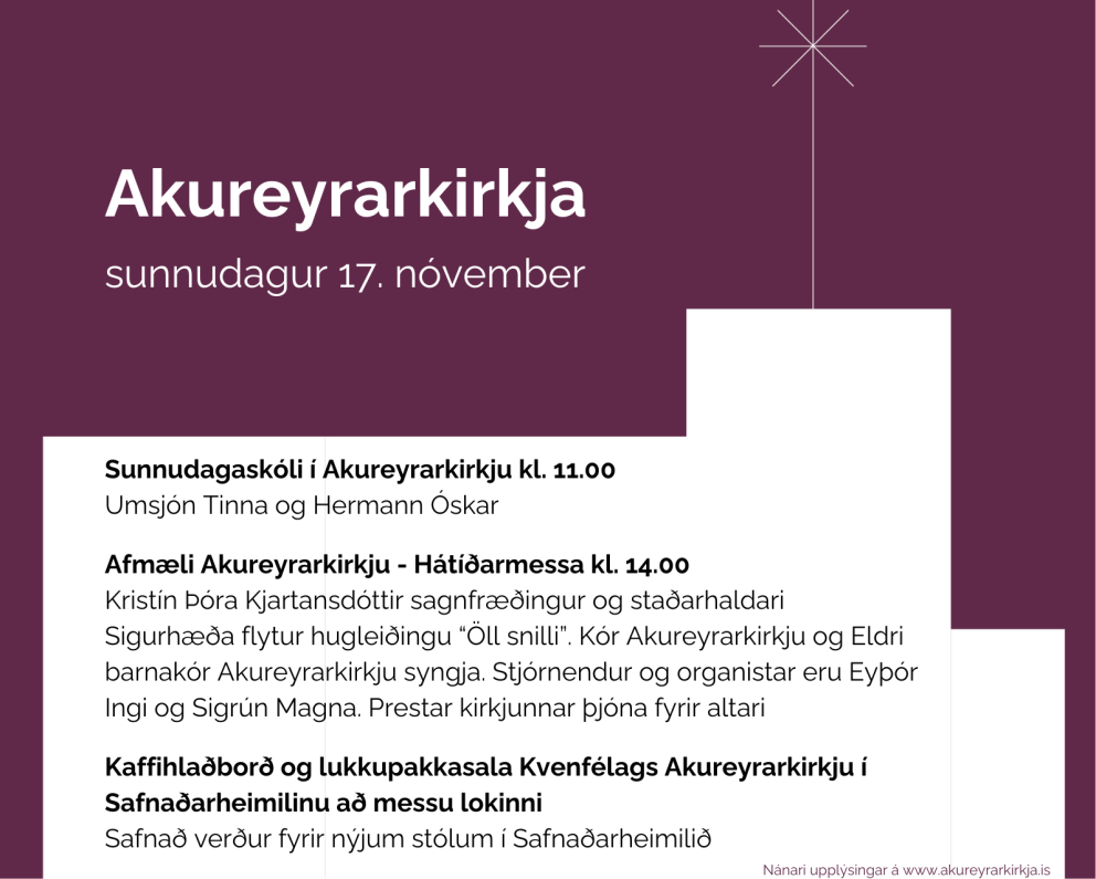 Afmæli Akureyrarkirkju - Hátíðarmessa