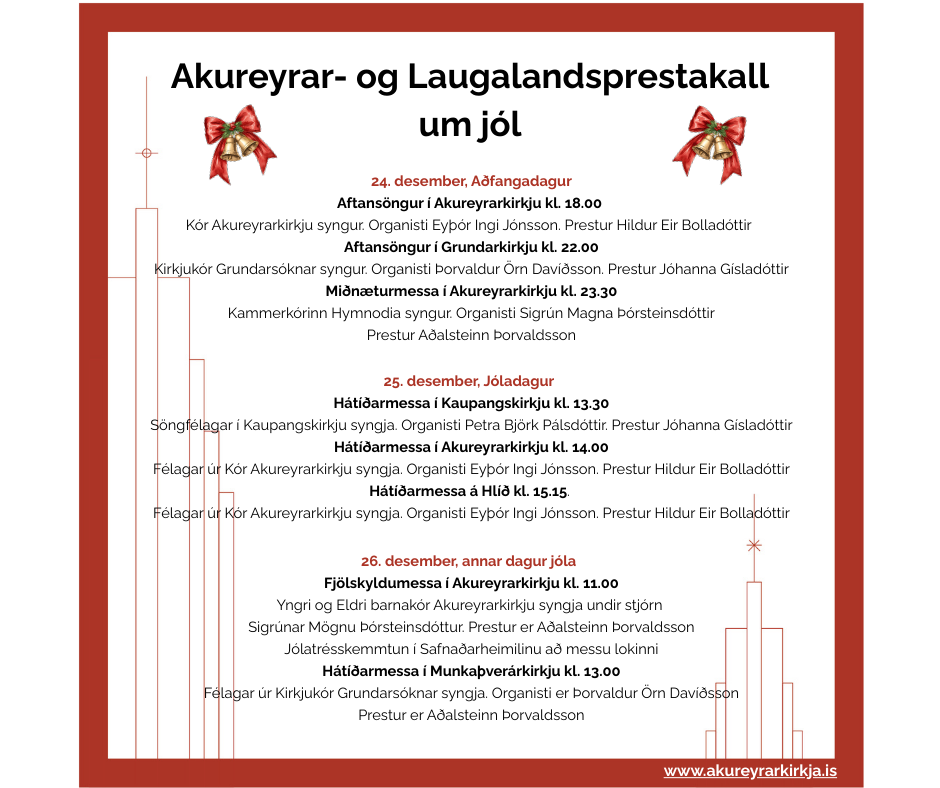 Jól í Akureyrar- og Laugalandsprestakalli