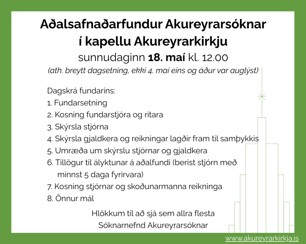 Aðalsafnaðarfundur Akureyrarsóknar