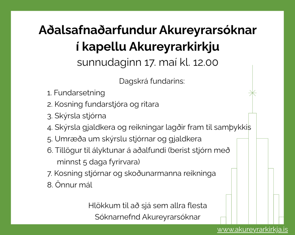 Aðalsafnaðarfundur Akureyrarsóknar