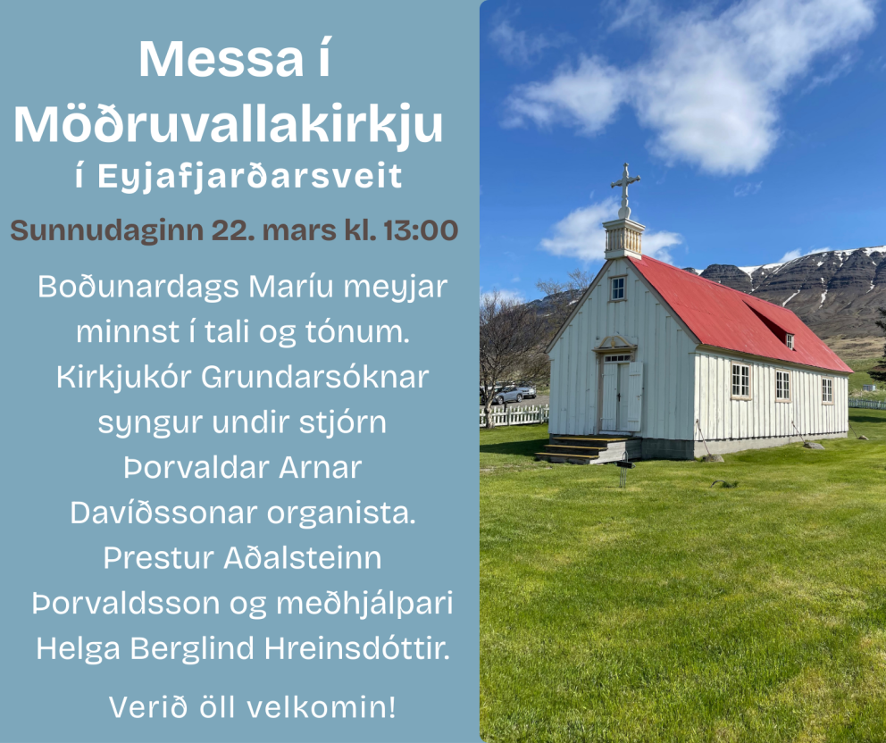 Messa í Möðruvallakirkju sunnudaginn 22. mars