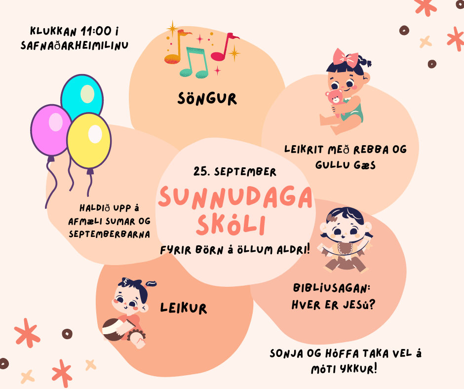 Velkomin í sunnudagaskólann 25. september
