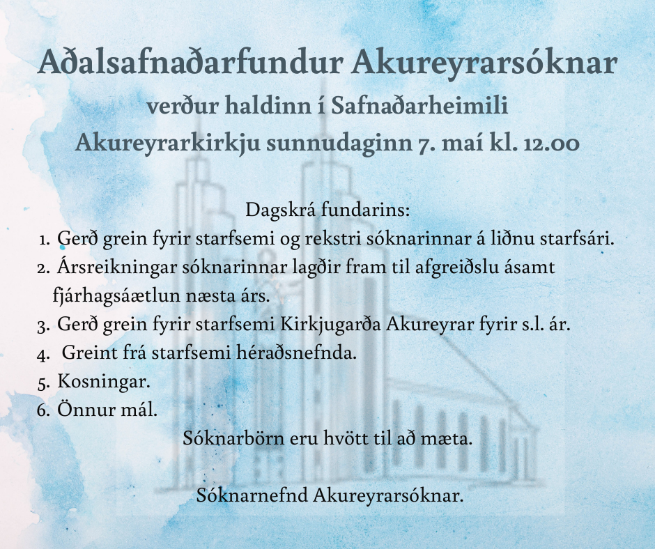 Aðalsafnaðarfundur Akureyrarsóknar