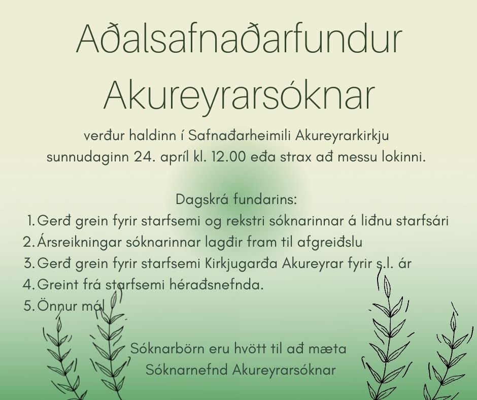 Aðalsafnaðarfundur Akureyrarsóknar