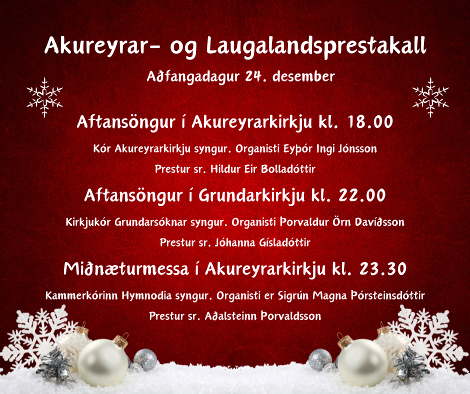 Akureyrar- og Laugalandsprestakall um jól