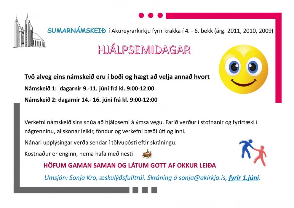 Sumarnámskeið fyrir krakka í 4. - 6. bekk (árg. 2011-2010-2009)