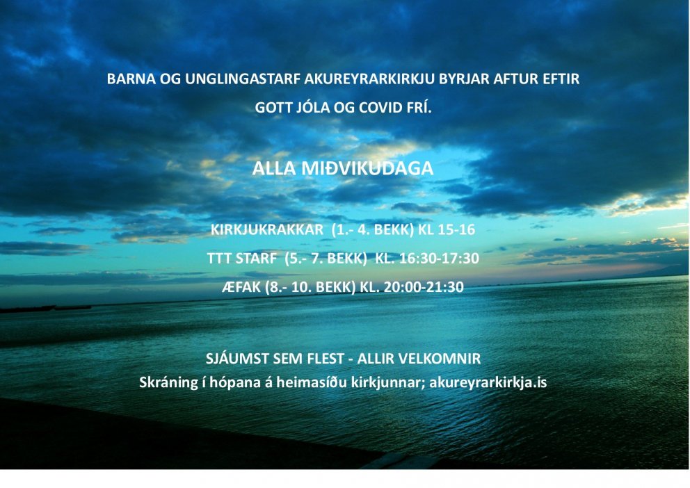 Barna og unglingastarfið byrjar aftur á nýju ári!