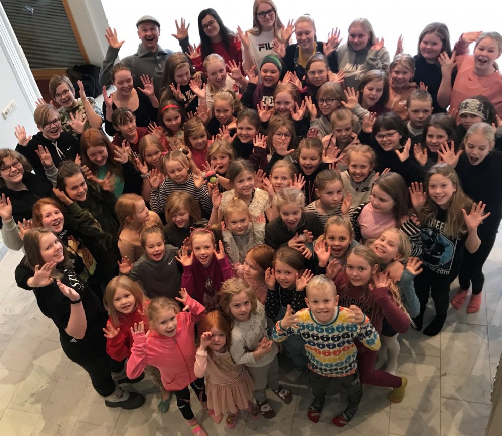 Allir glaðir eftir langa æfingu