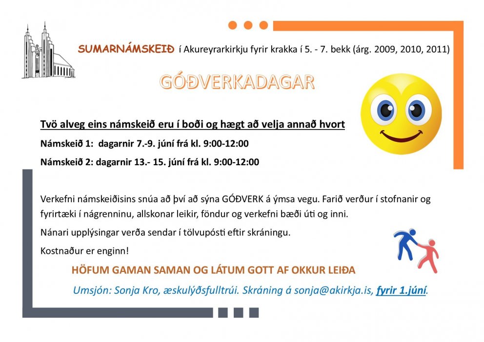 Góðverkadagar - sumarnámskeið fyrir 5. - 7. bekk