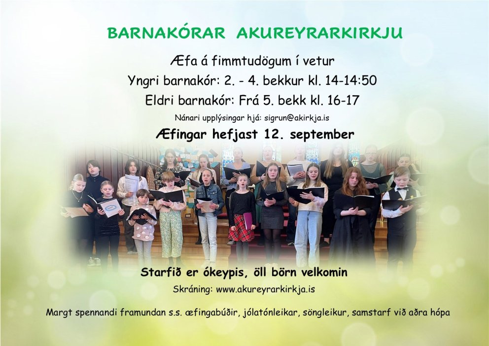 Barnakórastarfið hefst 12. september