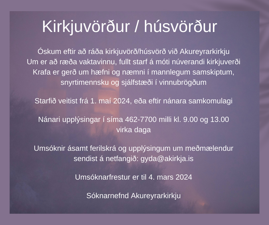 Kirkjuvörður / húsvörður