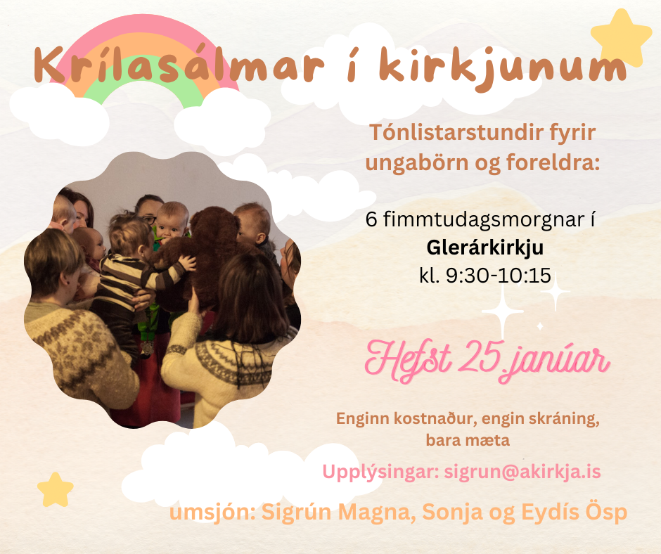 Krílasálmar, söngstundir fyrir ungabörn og foreldra hefjast!