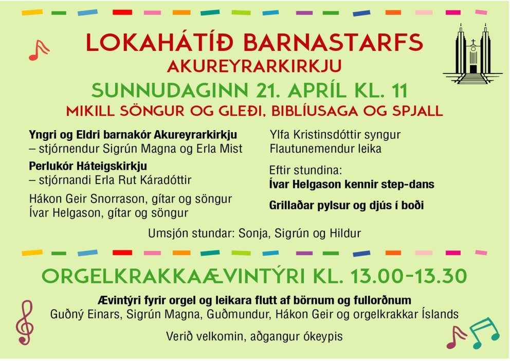 Lokahátíð barnastarfsins 21.apríl 2024