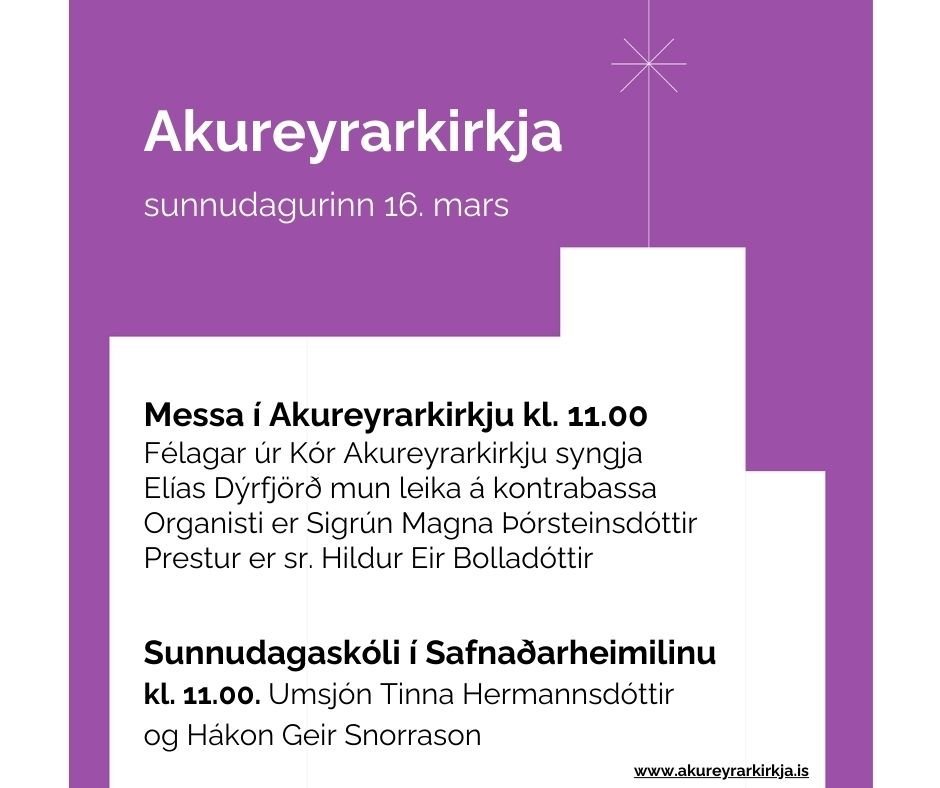 Messa í Akureyrarkirkju 16. mars kl. 11