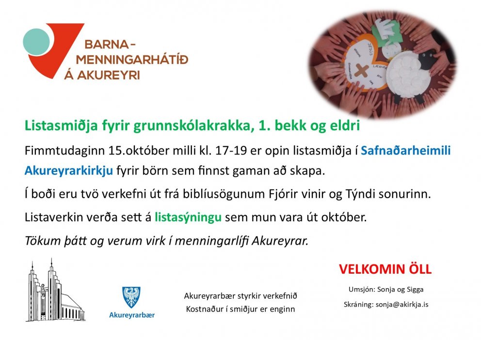 Listasmiðja - listasýning - Barnamenningarhátíð Akureyrar