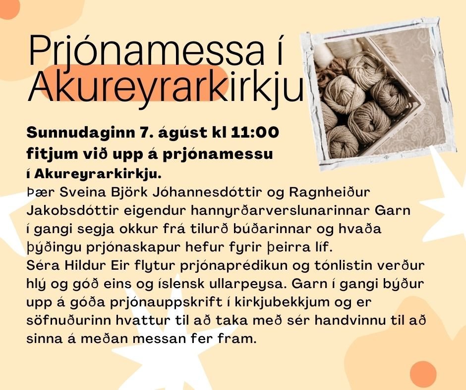 Prjónamessa í Akureyrarkirkju
