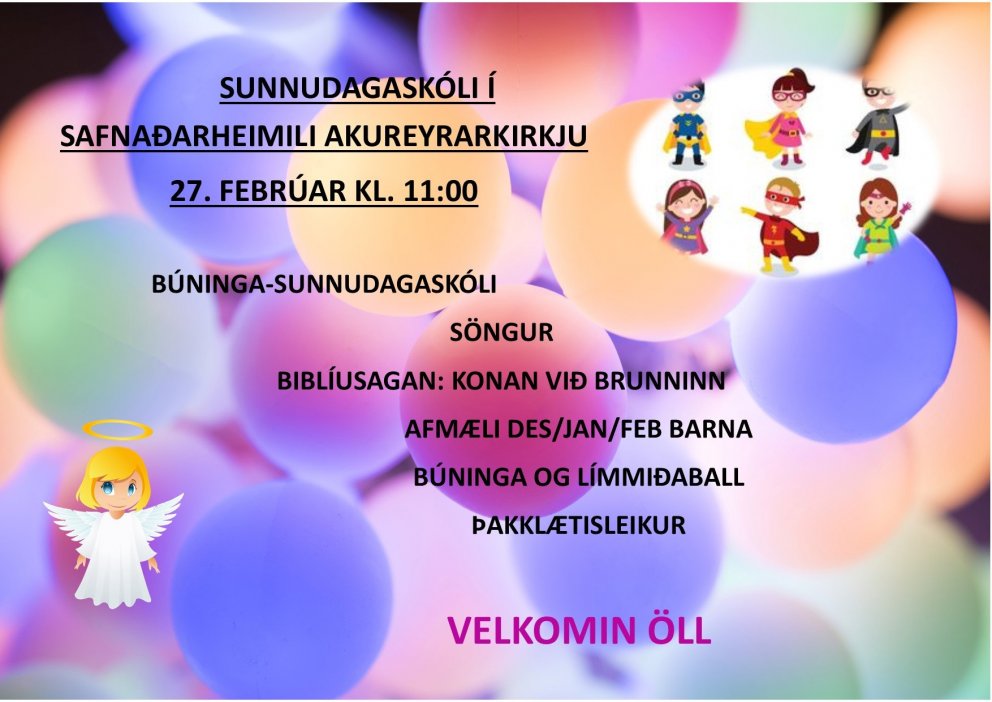 Búningasunnudagaskóli 27. febrúar