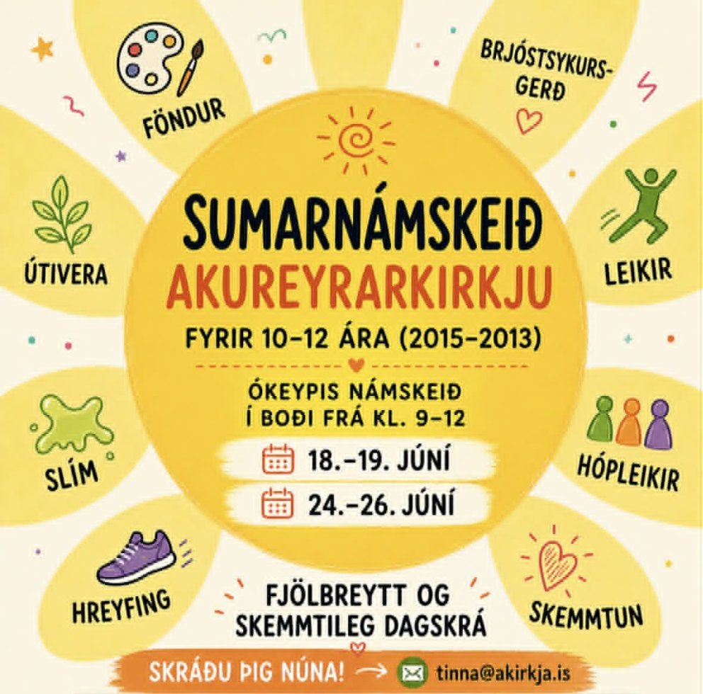 Sumarnámskeið Akureyrarkirkju