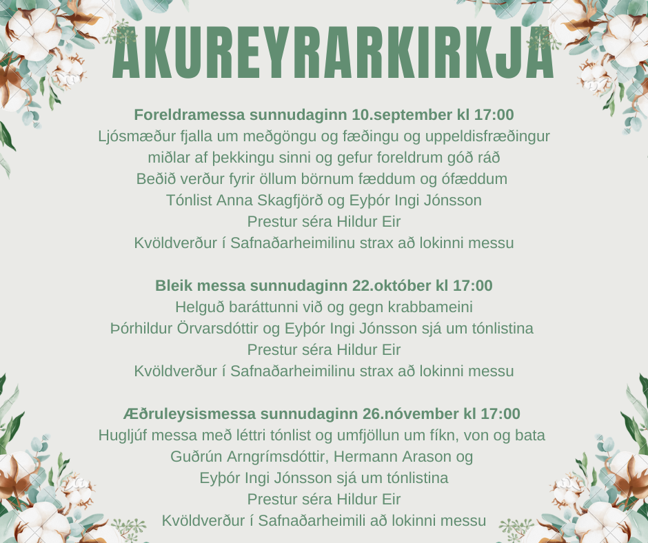 Þemamessur í Akureyrarkirkju í vetur