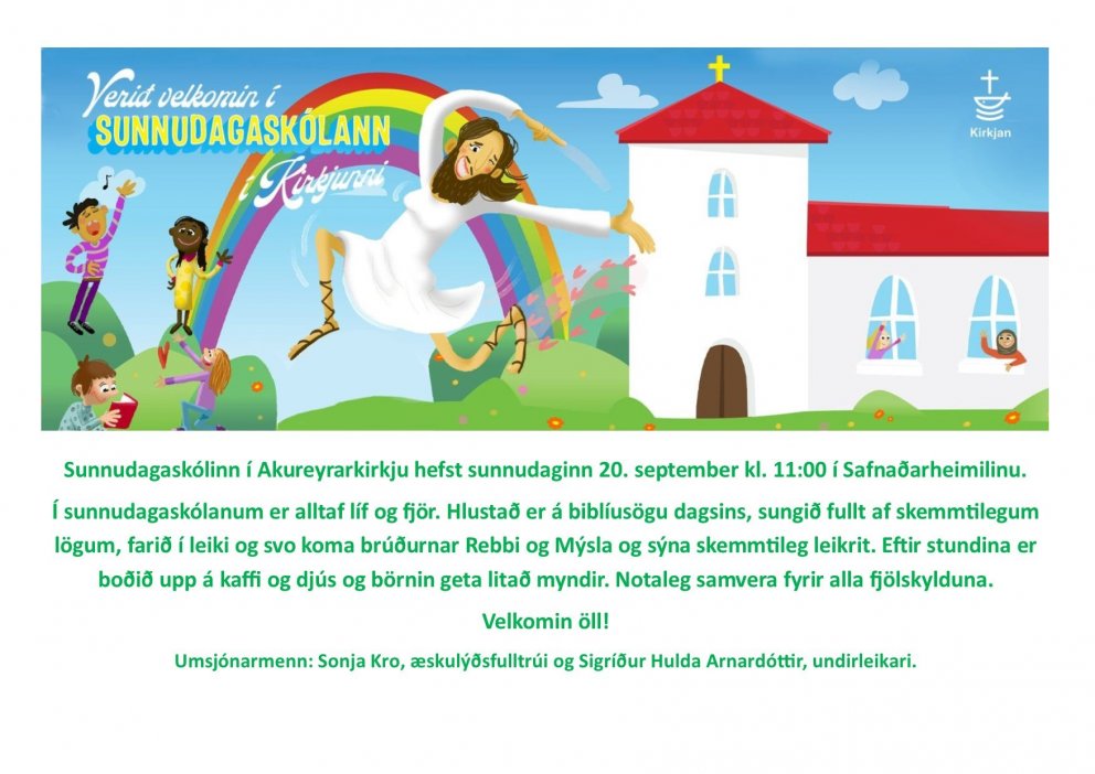 Sunnudagaskólinn byrjar 20. september