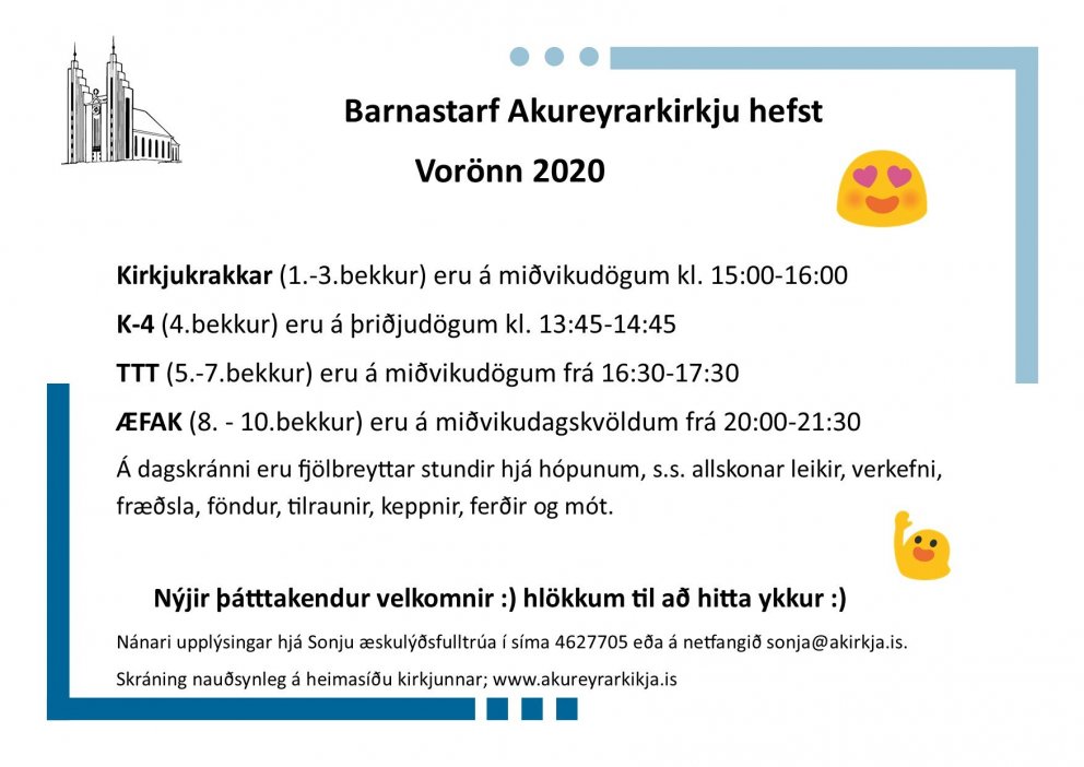Barnastarfið í kirkjunni hefst á ný eftir jólafrí!