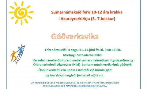 Góðverkavika 11.-14.júní fyrir krakka í 5.-7.bekk