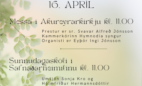 Akureyrarkirkja sunnudaginn 16. apríl
