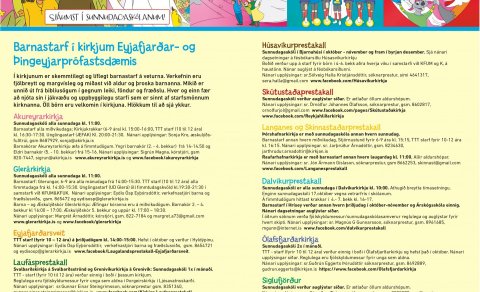 Barnastarf í kirkjum Eyjafjarðar og Þingeyjarprófastsdæmis