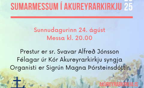 Sameiginlegar sumarmessur Akureyrar- og Glerárkirkju í Akureyrarkirkju