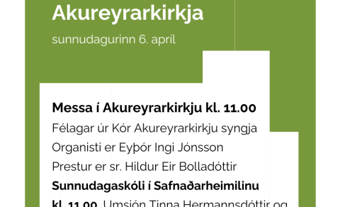 Sunnudagurinn 6. apríl í Akureyrarkirkju