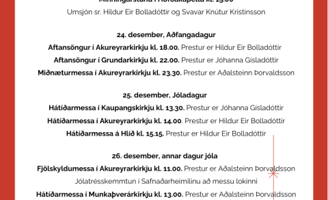 Akureyrar- og Laugalandsprestakall um jól og áramót
