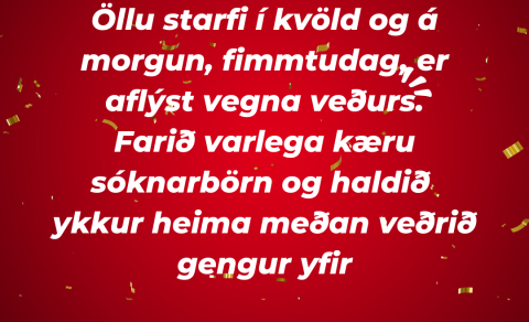 Aflýst vegna veðurs