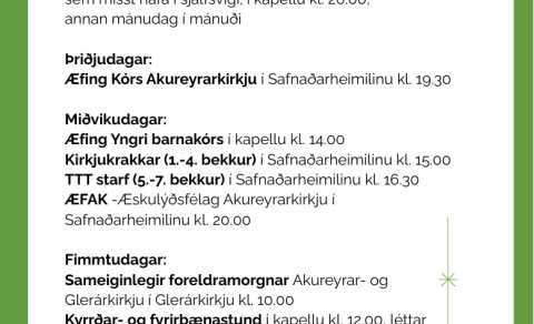 Það sem er framundan í Akureyrarkirkju í vetur