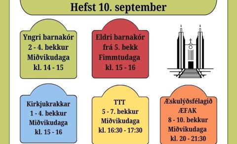 Barnastarfið hefst í dag, miðvikudaginn 10. september