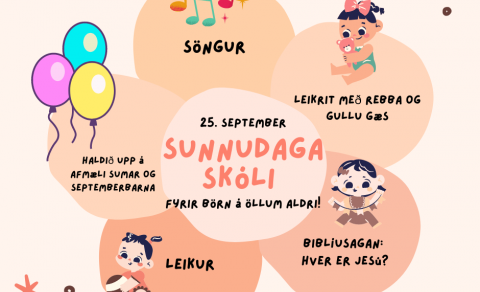 Velkomin í sunnudagaskólann 25. september
