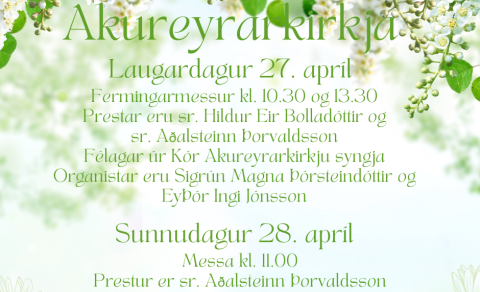 Akureyrarkirkja helgina 27. og 28. apríl