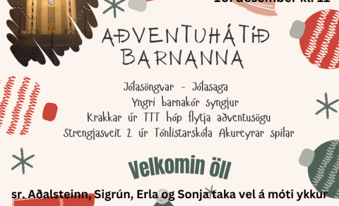 Aðventuhátíð barnanna sunnudaginn 10.desember