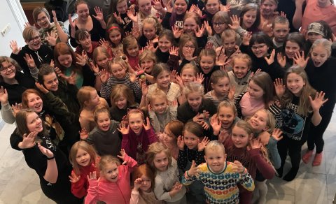 Allir glaðir eftir langa æfingu