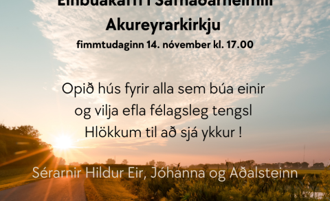 Einbúakaffi í Safnaðarheimilinu fimmtudag 14. nóvember
