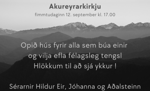 Einbúakaffi í Safnaðarheimilinu fimmtudaginn 12. september kl. 17.00-19.00
