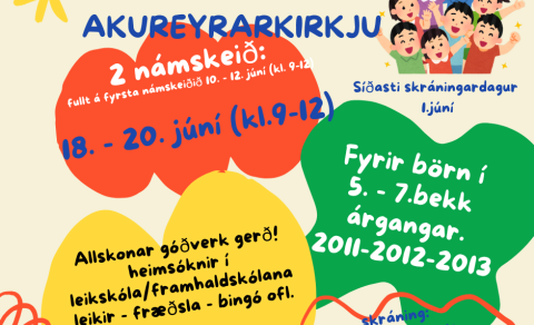 Sumarnámskeið - aðeins laust á seinna námskeiðið.