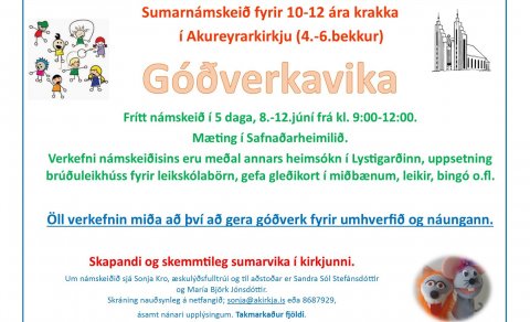 Góðverkavika 8.-12. júní fyrir krakka í 4.-6.bekk