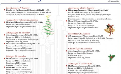 Akureyrarkirkju um jól og áramót