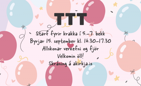 Barna og æskulýðsstarfið byrjar 15. sept 2021