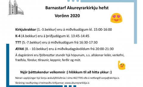 Barnastarfið í kirkjunni hefst á ný eftir jólafrí!